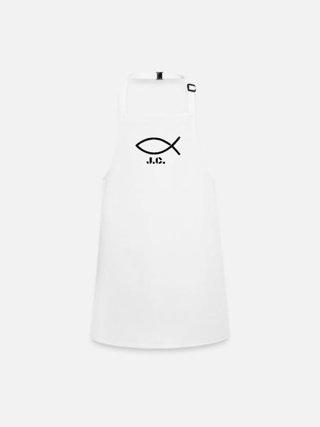 Christian fish (Christianity) with lettering - Children's Apron - white - Front