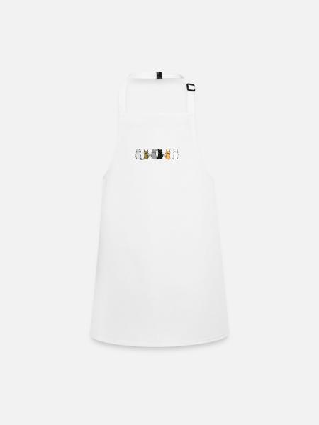 Chats Animaux Ligne Animal Chat Animal de compagnie - Tablier Enfant - blanc - Devant