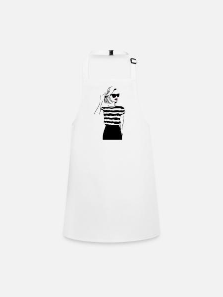 Kiss of the Night Lip Accent - Children's Apron - white - Front
