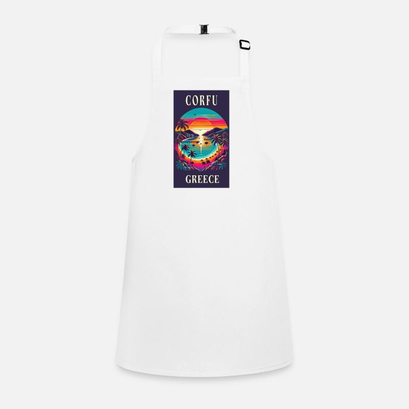 Design de coucher de soleil à Corfou en Grèce Tablier Enfant