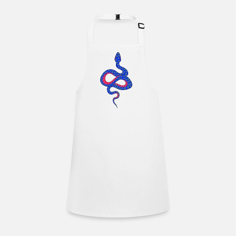 Serpent à fleurs bleu et rouge Tablier Enfant