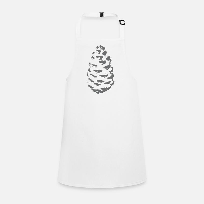 Spruce cone silhouette in shade grey Children's Apron