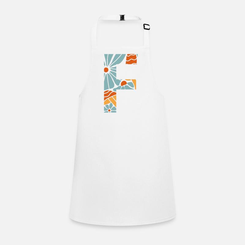 Lettre f fleurs groovy idée cadeau  Tablier Enfant