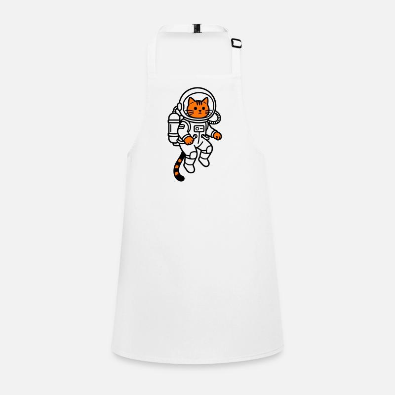 cat in space - Children's Apron - white