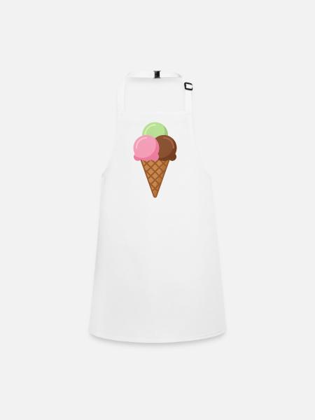 Cornet de crème glacée - Tablier Enfant - blanc - Devant
