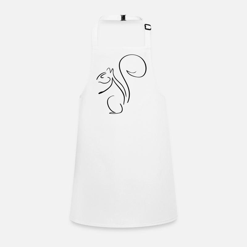 Squirrel Line Art - Minimaliste Tablier Enfant