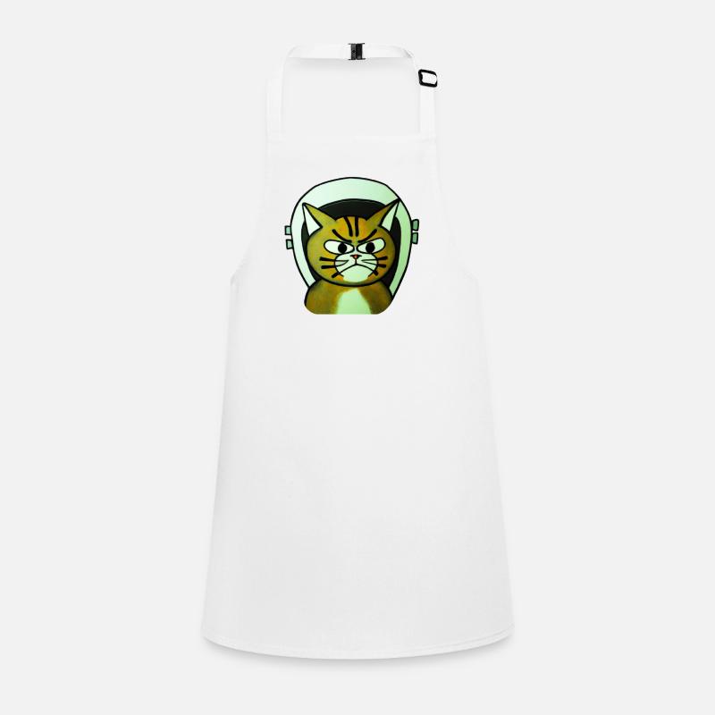 Terrifying cat in space Children's Apron
