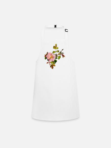 Fleur de rose rose délicate - Tablier Enfant - blanc - Devant