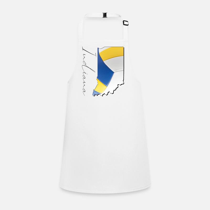 Real Volleyball in Indiana State Map IN Children's Apron