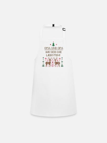 Grandma and grandpa, you are the sweethearts - Children's Apron - white - Front