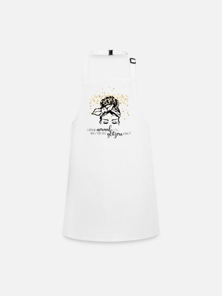 Glitter confetti saying - Children's Apron - white - Front