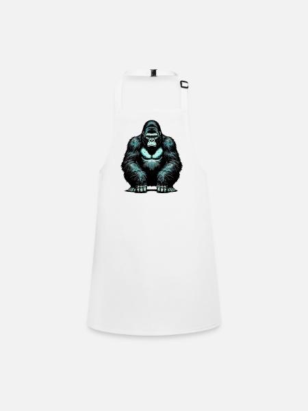 Gorilla - Children's Apron - white - Front