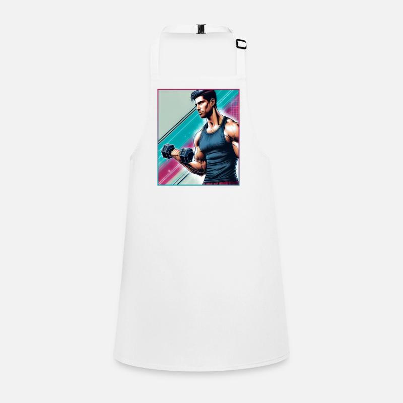 Muscular man with a dumbbell Children's Apron