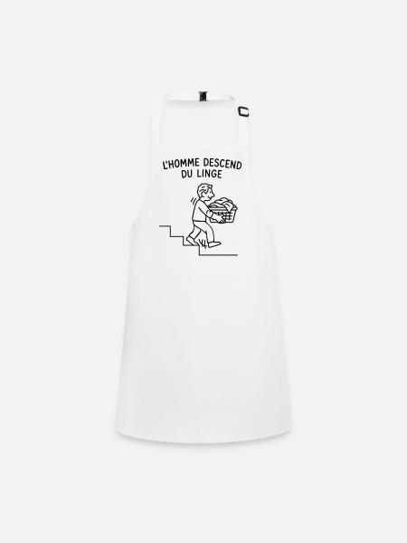 L'homme descend du linge - Tablier Enfant - blanc - Devant