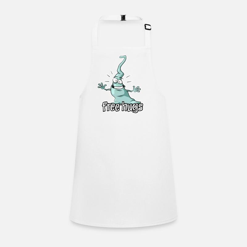 Free Hughs - Cute Alien - Children's Apron - white