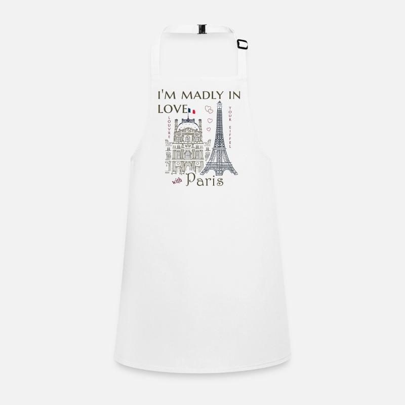 Paris, Louvre and Eiffel Tower Hand Drawn Love Children's Apron