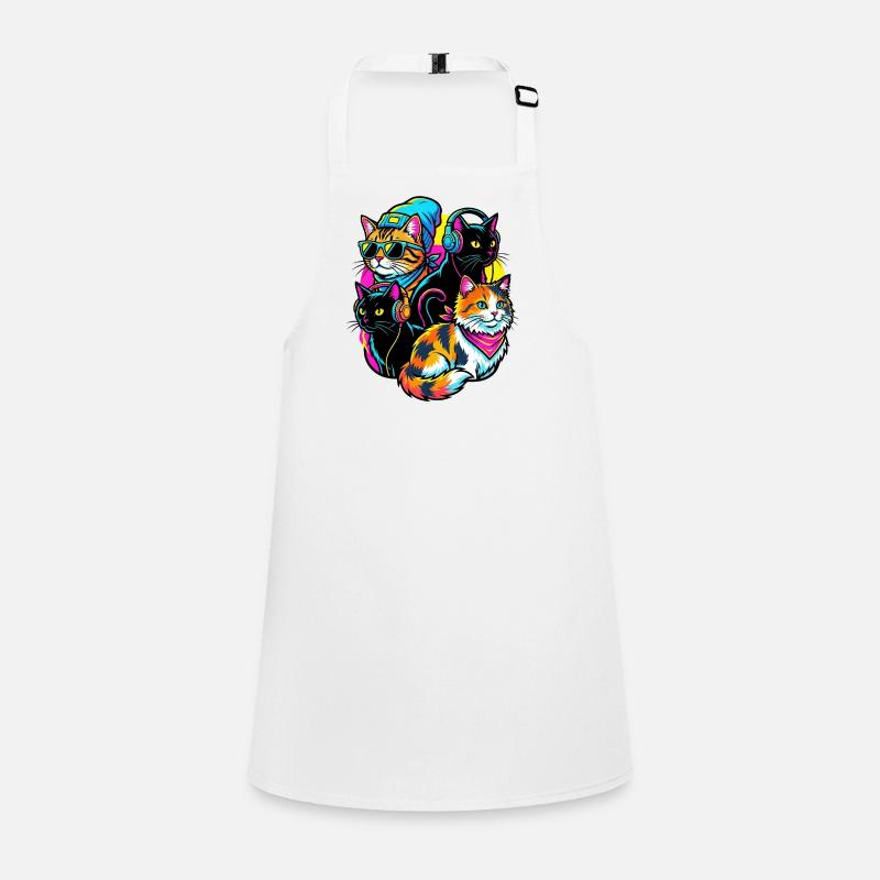 Neon Cats DJ Quartet Children's Apron