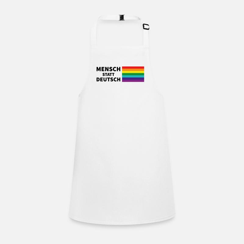 Mensch statt deutsch Spruch Pride Flagge Schürze für Kinder