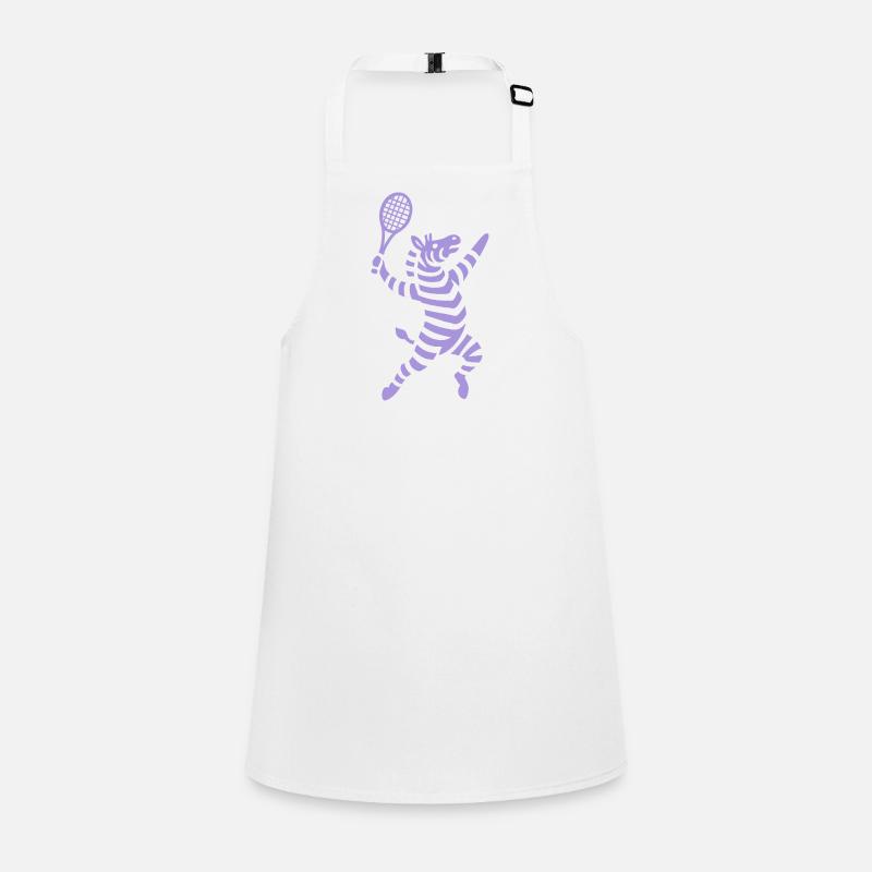 Minimalist Zebra Tennis Player Backhand Children's Apron