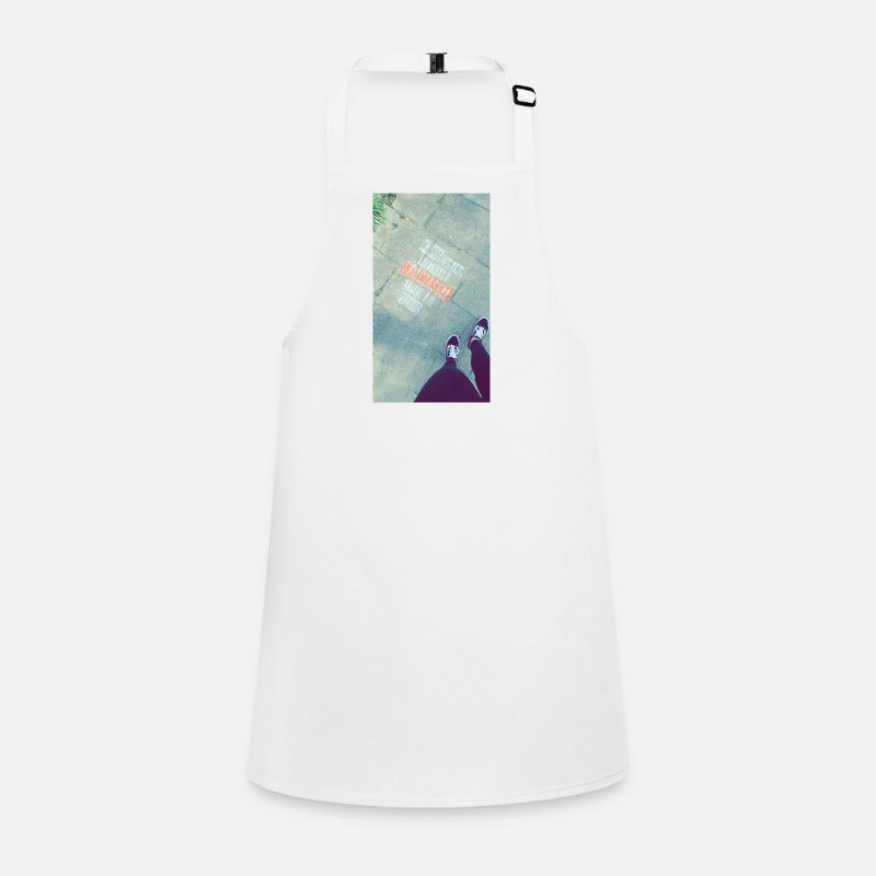Graphics on the sidewalk with a cross-out Children's Apron