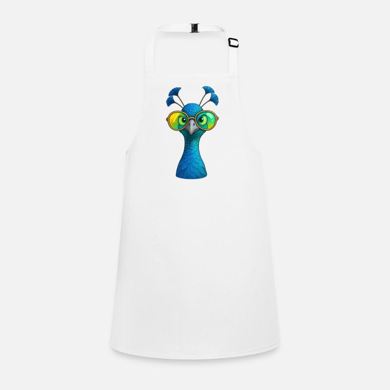 Blue Peacock Motif Peacock Wheel Peacock Lovers Children's Apron