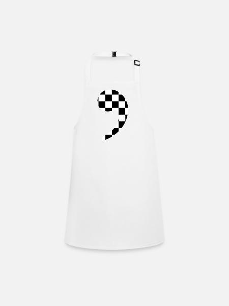 trendy checkered comma gift idea punctuation - Children's Apron - white - Front