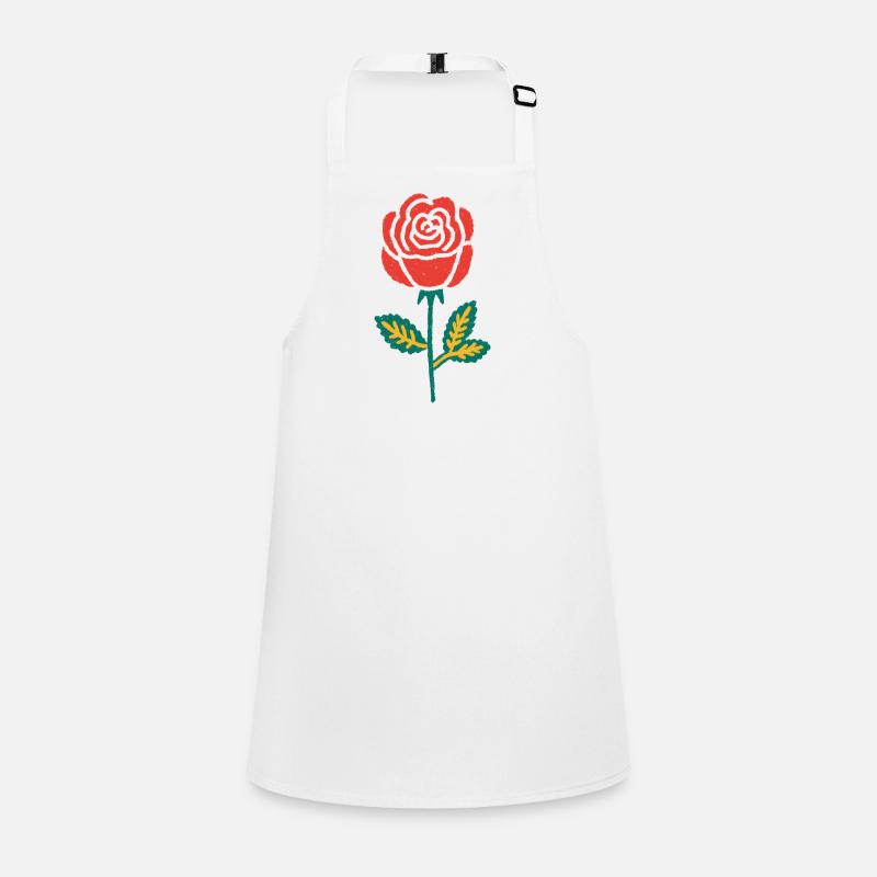 Dessin à la main de la rose rouge Tablier Enfant