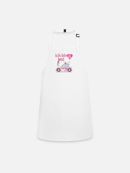 Police Car I'm Now 6 Birthday Pink - Children's Apron - white - Front