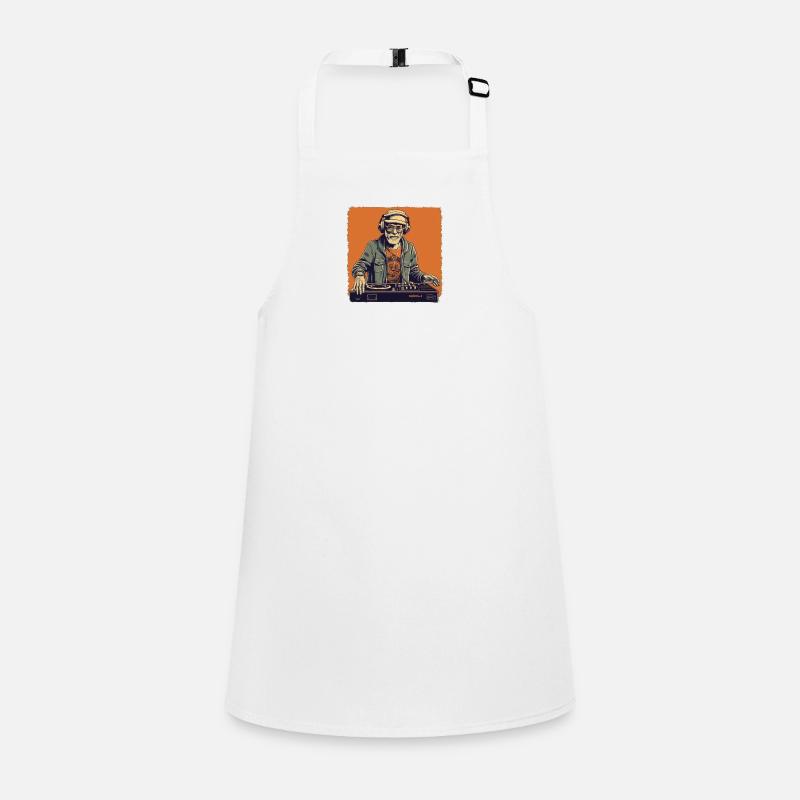 Cool bestager man as DJ hipster with cap Children's Apron