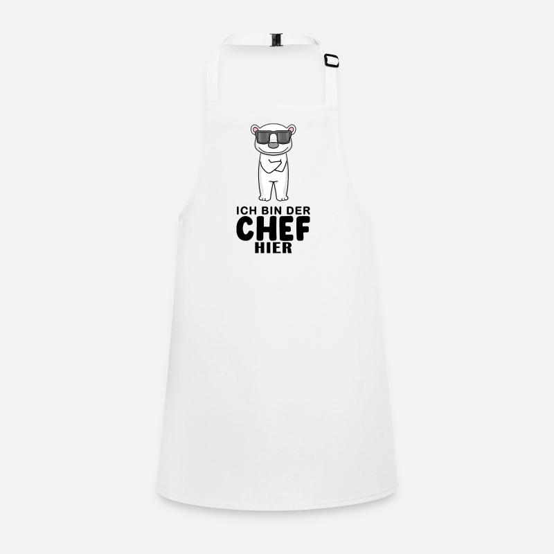 Chef Spruch mit Eisbär Motiv Schürze für Kinder
