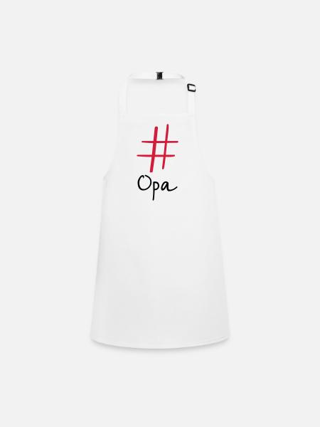 #Opa Hashtag Social Media I Gift idea for grandpa - Children's Apron - white - Front