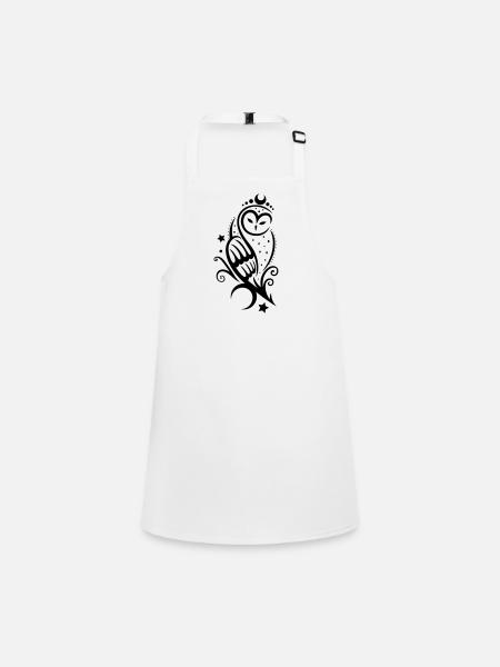 Eule Schneeeule Tattoo - Schürze für Kinder - Weiß - Vorne