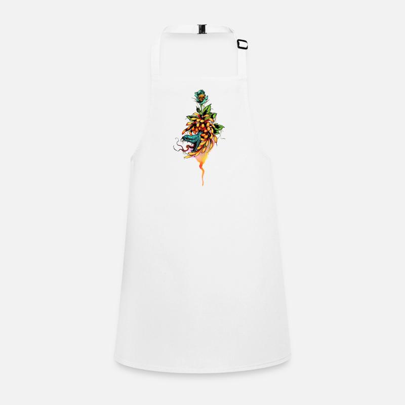 Amazing snake with skull and flowers. Children's Apron