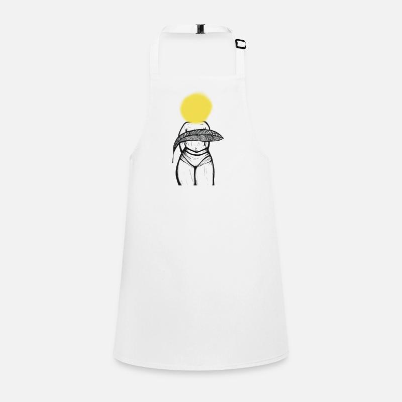 Women's Body Drawing Sketch Summer Sun Leaf Children's Apron