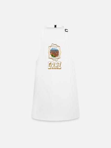 Graz Austria Skyline City Gold Home Love - Children's Apron - white - Front