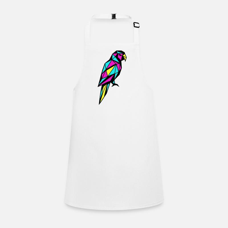 Perroquet géométrique low poly CMJN oiseau Tablier Enfant