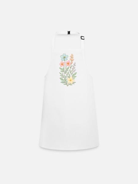 Bouquet de fleurs pastel - Tablier Enfant - blanc - Devant