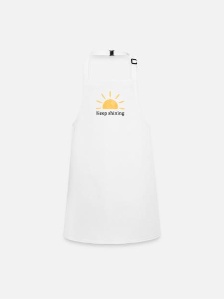 Keep Shining – Sonne – Minimalistisch - Schürze für Kinder - Weiß - Vorne