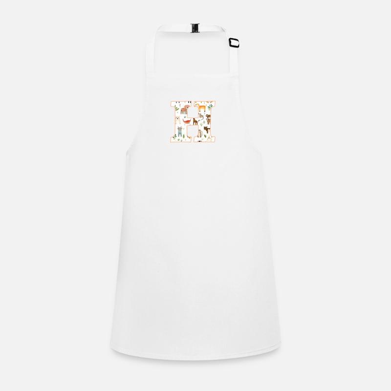 Letter H, Monogram, Animal Pattern Children's Apron