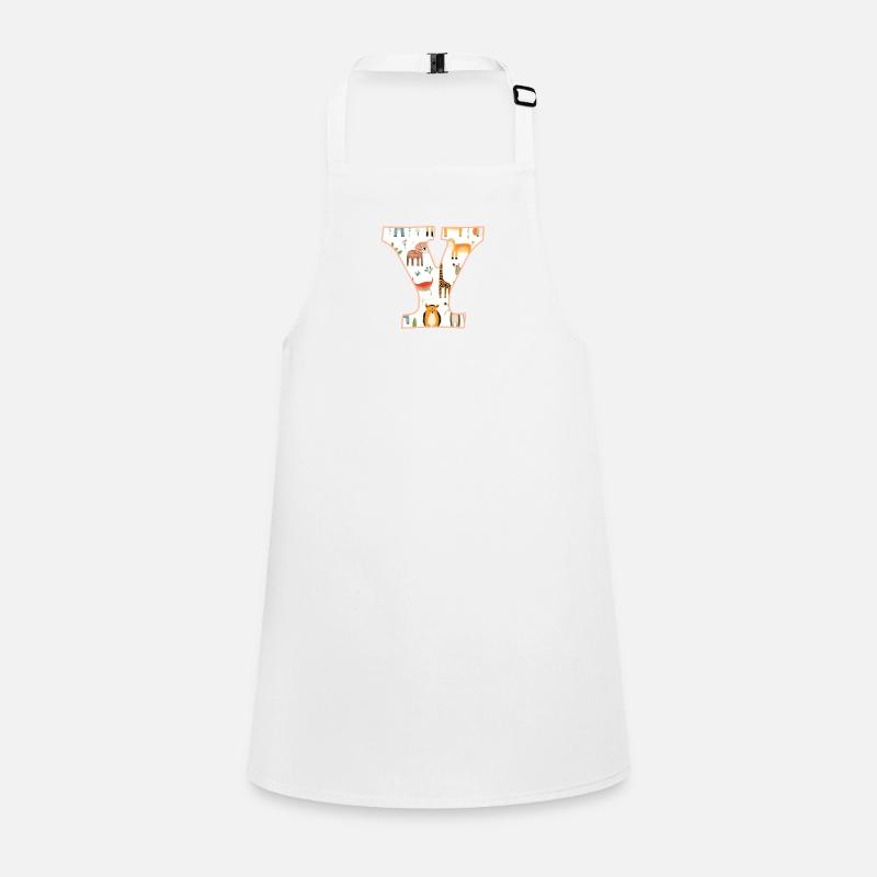 Letter Y, Monogram, Animal Pattern Children's Apron