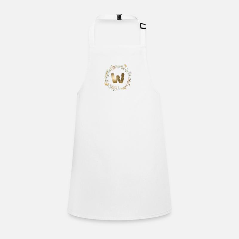 W Monogram Glitter Boho Wreath Children's Apron