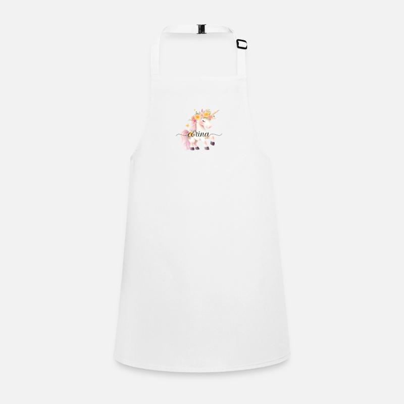 Corina! Design fleur de licorne, personnalisable Tablier Enfant