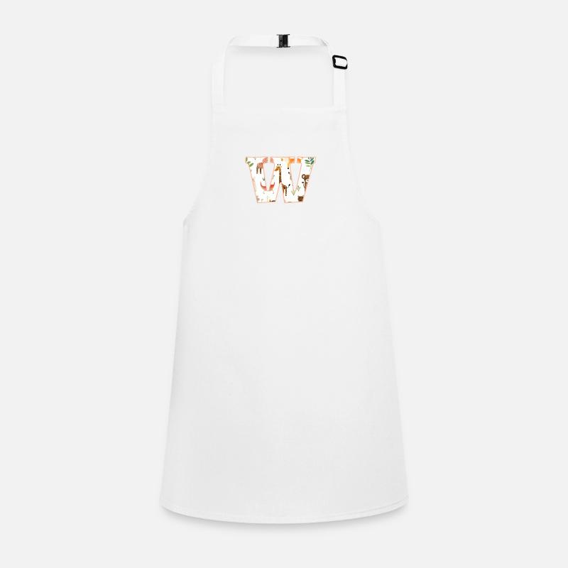 Letter W, Monogram, Animal Pattern Children's Apron