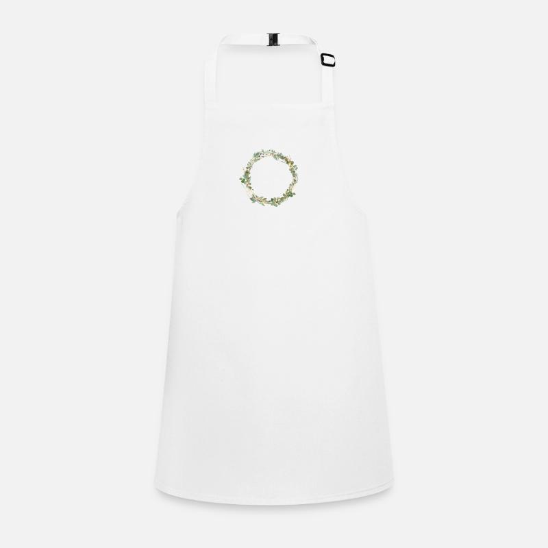 Flowers, eucalyptus wreath, customizable Children's Apron