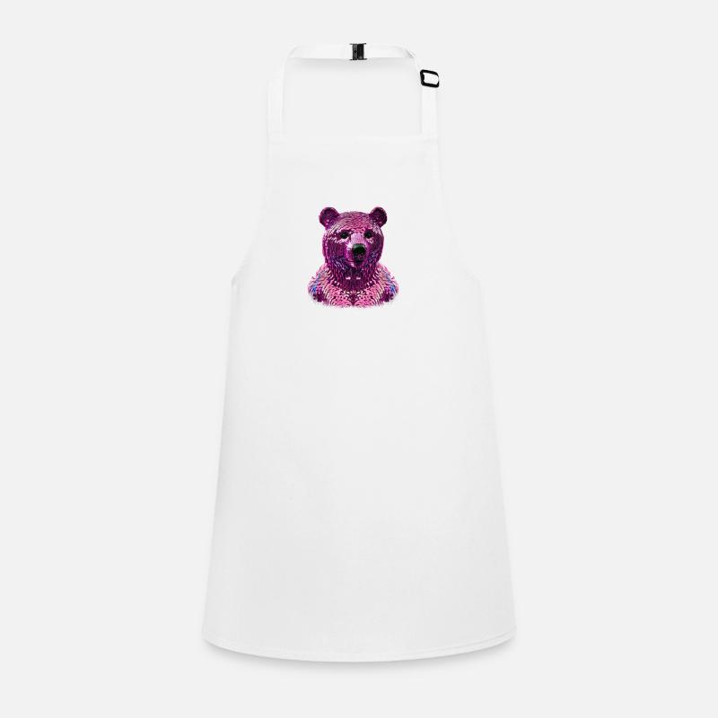 Bear,Sequins,Pink Bear,Shiny Children's Apron