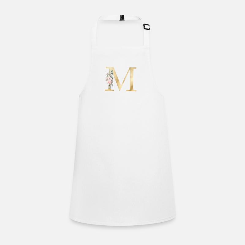 M Customizable Monogram Floral Children's Apron