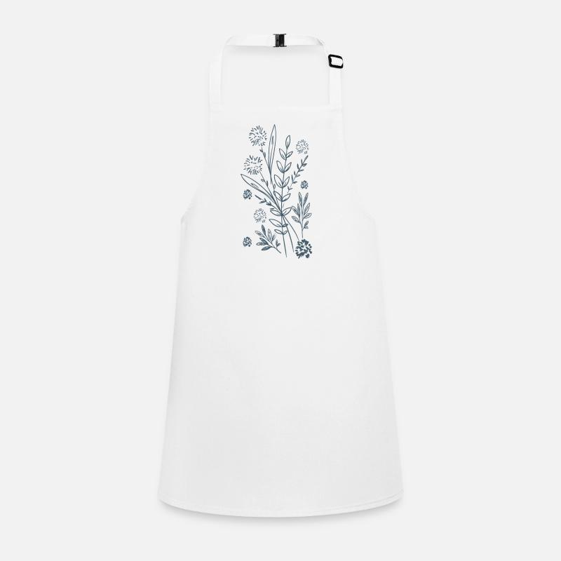 Blaues Blumendesign Schürze für Kinder