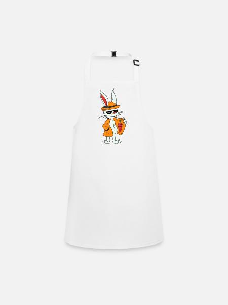 Rabbit Rodent Carrot Carrots Hunger Vitamins Snack - Children's Apron - white - Front