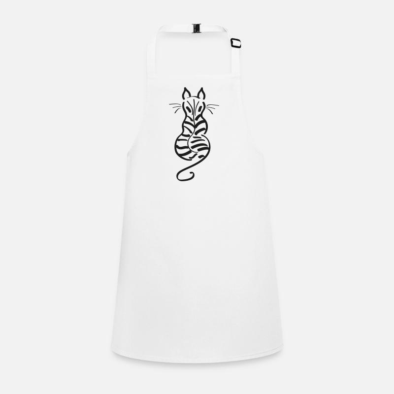 Cat Minimalist Line Back Stripe Tiger Children's Apron