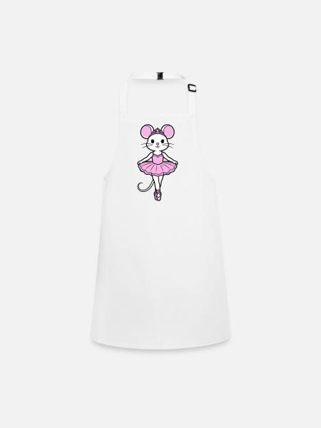 Souris ballerine - Tablier Enfant - blanc - Devant